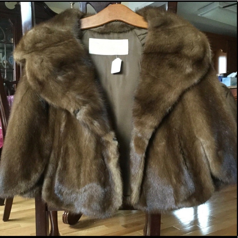 Vintage MINK Fur CAPE Stole Autumn Haze S/M/L-OS